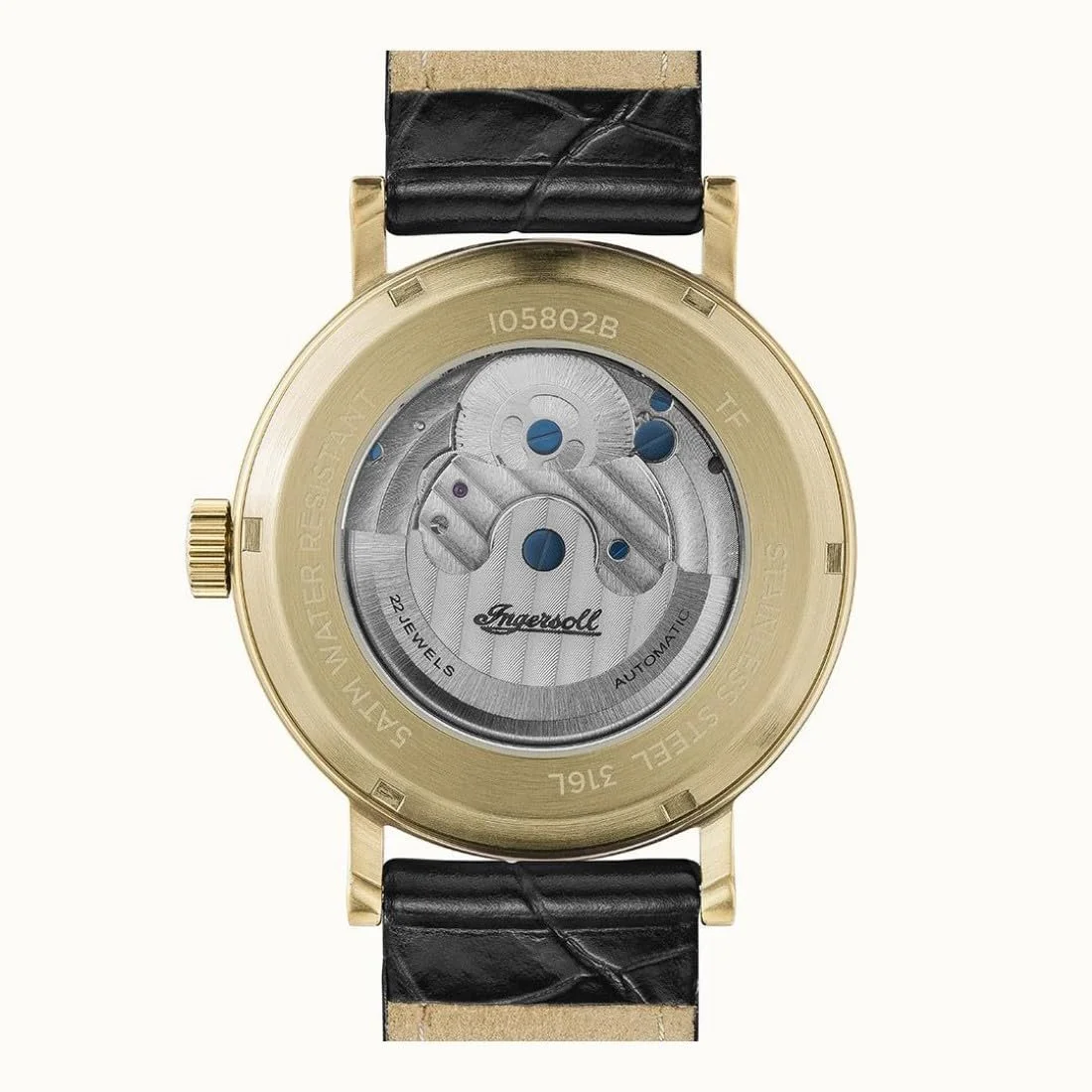 Мужские Автоматические Часы Ingersoll The Charles 1982 44 мм, Черный Скелетонированный Циферблат, Ремешок из Кожи I05802B, фото №3 Мужские Автоматические Часы Ingersoll The Charles 1982 44 мм, Черный Скелетонированный Циферблат, Ремешок из Кожи I05802B, фото №3