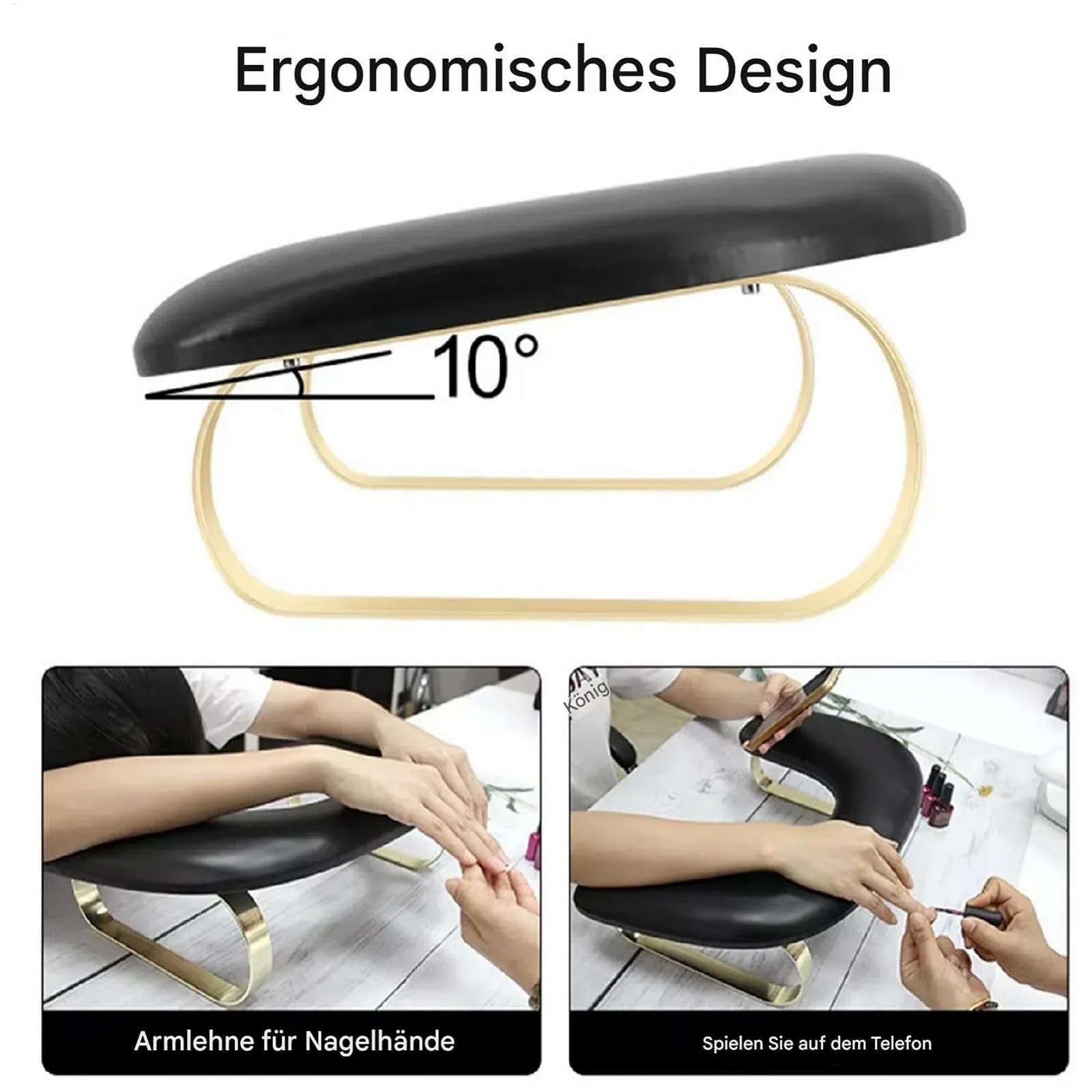 Підставка для рук манікюрна U-подібна, Подушка з PU шкіри, фото №8