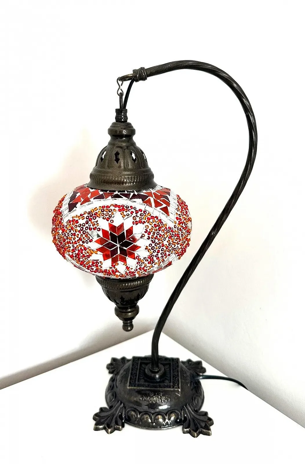 Настільна лампа Samarkand Lights Mosaic Oriental Turkish Moroccan Orange Star, фото №3