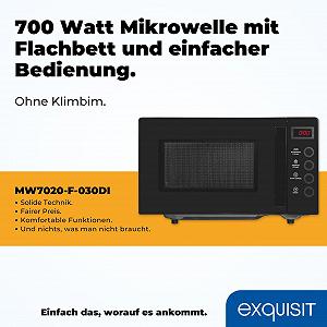Мікрохвильова піч Exquisit MW7020-F-030DI 700 W 20 L 5 рівнів потужності Black synthetic.ua - Фото 1