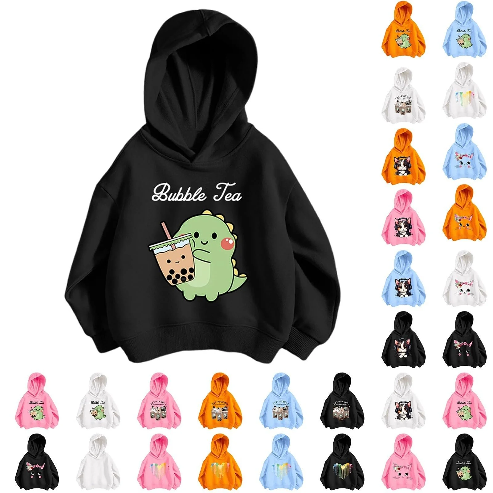 Детская толстовка с капюшоном, карманами, мешковатая, спортивная, фото №4