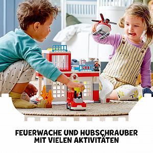 Конструктор LEGO Duplo 10970 Пожарная станция с вертолетом и пожарной машиной для детей от 2 лет synthetic.ua - Фото 1