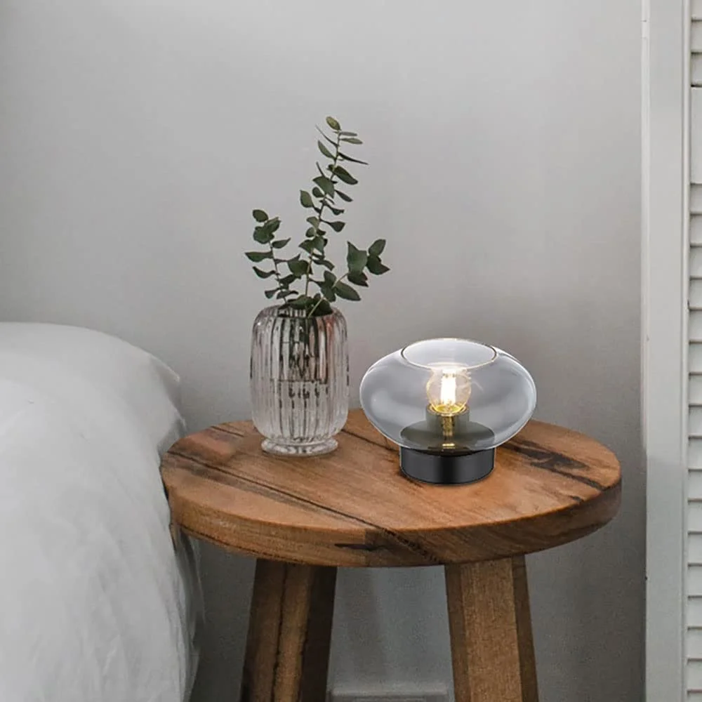 Настольная лампа Glass Ball E27 стеклянный шар дымчатая, фото №6