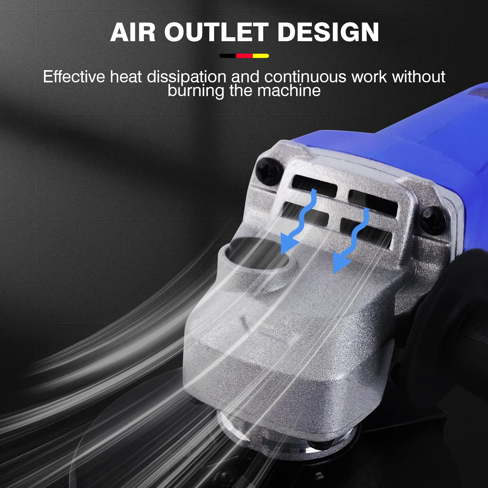 Зарядний шліфувальний інструмент 21 V Кутова шліфувальна машина з 3.0 Ah літій-іонним акумулятором 10000 об/хв безщітковий Діаметр 115 мм, фото №6