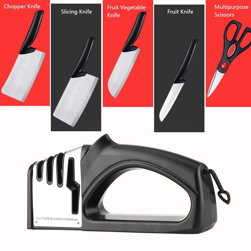 Точилка для ножей ручная 4-в-1 4-ступенчатая с фиксированным углом, фото №3