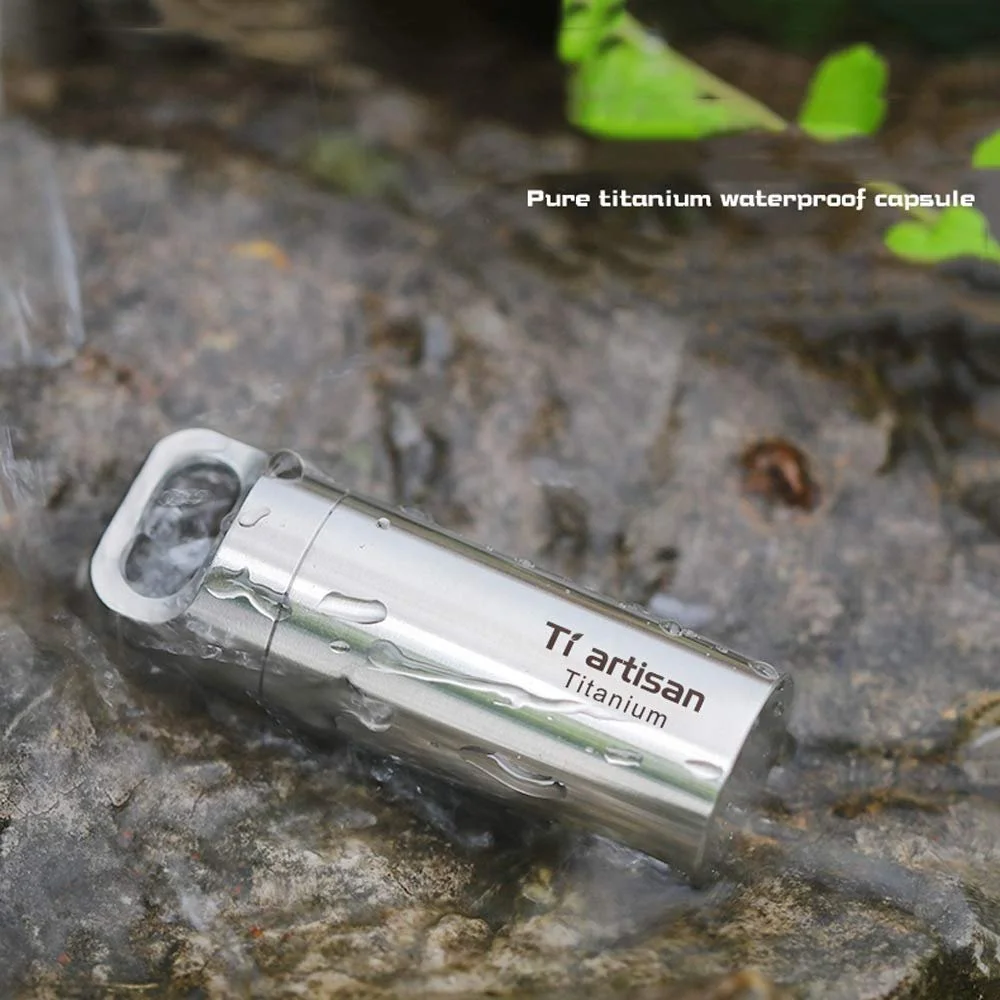 Коробочка для таблеток WING, брелок, титанова водонепроникна маленька ємність для екстрених ліків, фото №4