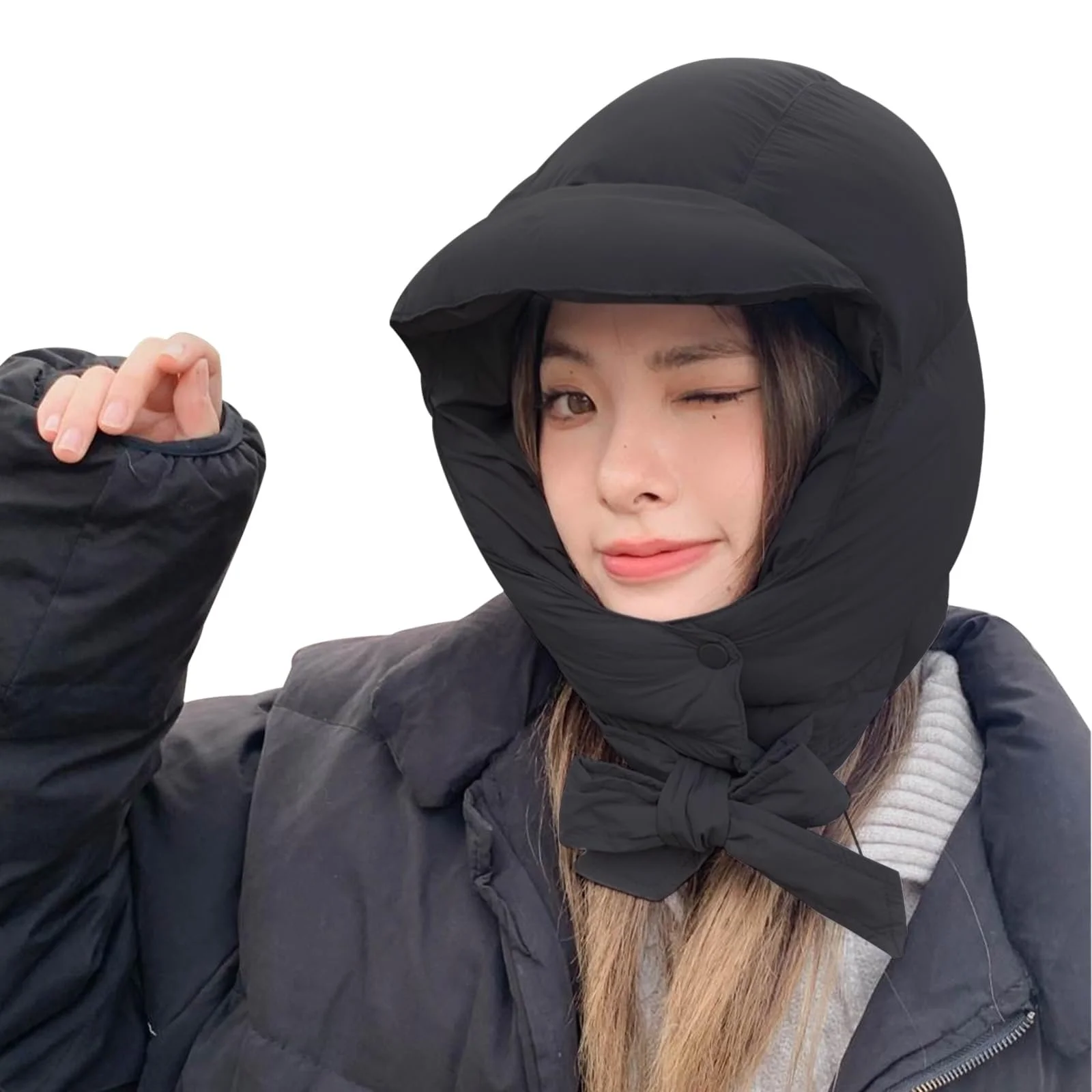 YJZQ Детская зимняя ветрозащитная шапка-ушанка с наушниками, фото №6