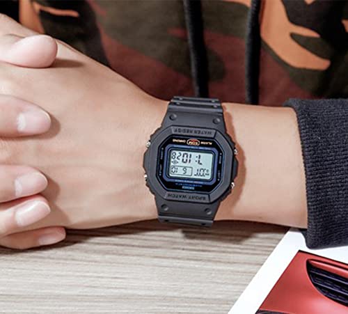 Часы ROSEBEAR Цифровые Кварцевые Унисекс Черный и Белый Ремешок, фото №3