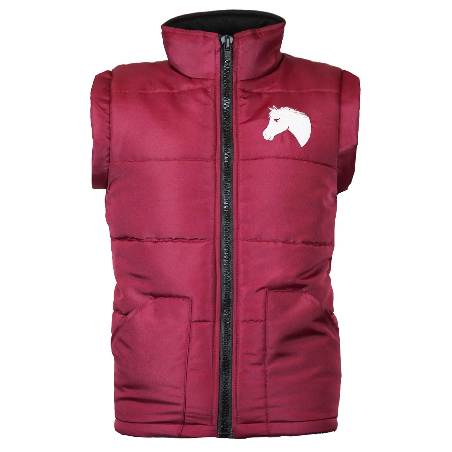 Жилет для верхової їзди дитячий MS-Trachten Mia бордовий стьобаний з легкою підкладкою, фото №1