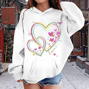 Худи для девочки - Флисовая толстовка с капюшоном, мягкий R пуловер с карманом, идеально подходит для игр в школе synthetic.ua - Фото 1