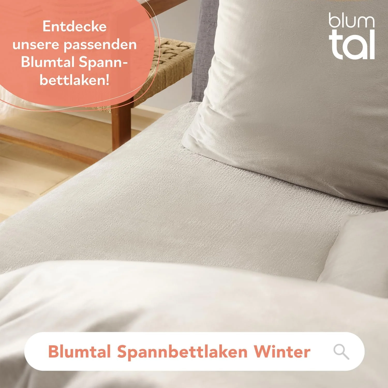 Комплект постельного белья Blumtal 135 x 200 см Cashmere Touch плюшевый набор из 2 предметов Бежевый, фото №4