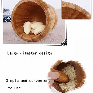 Ступка і товкач Дерев'яний для подрібнення часнику, приготування гуакамоле, сальси і помелу Розмір M (великий) synthetic.ua - Фото 1