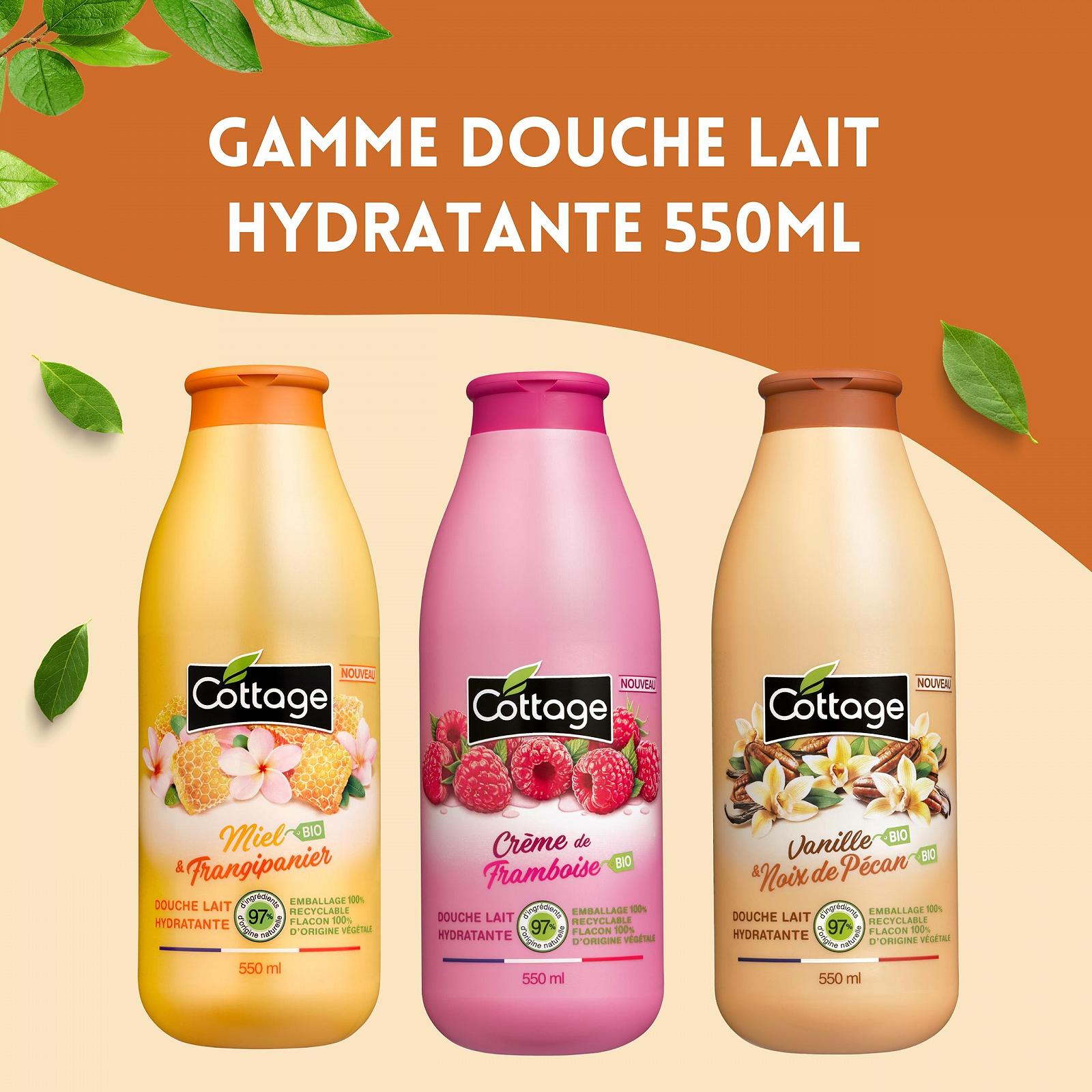 Молочко для душу Cottage Moisturising Органічна ваніль та органічний пекан 550 мл, фото №6