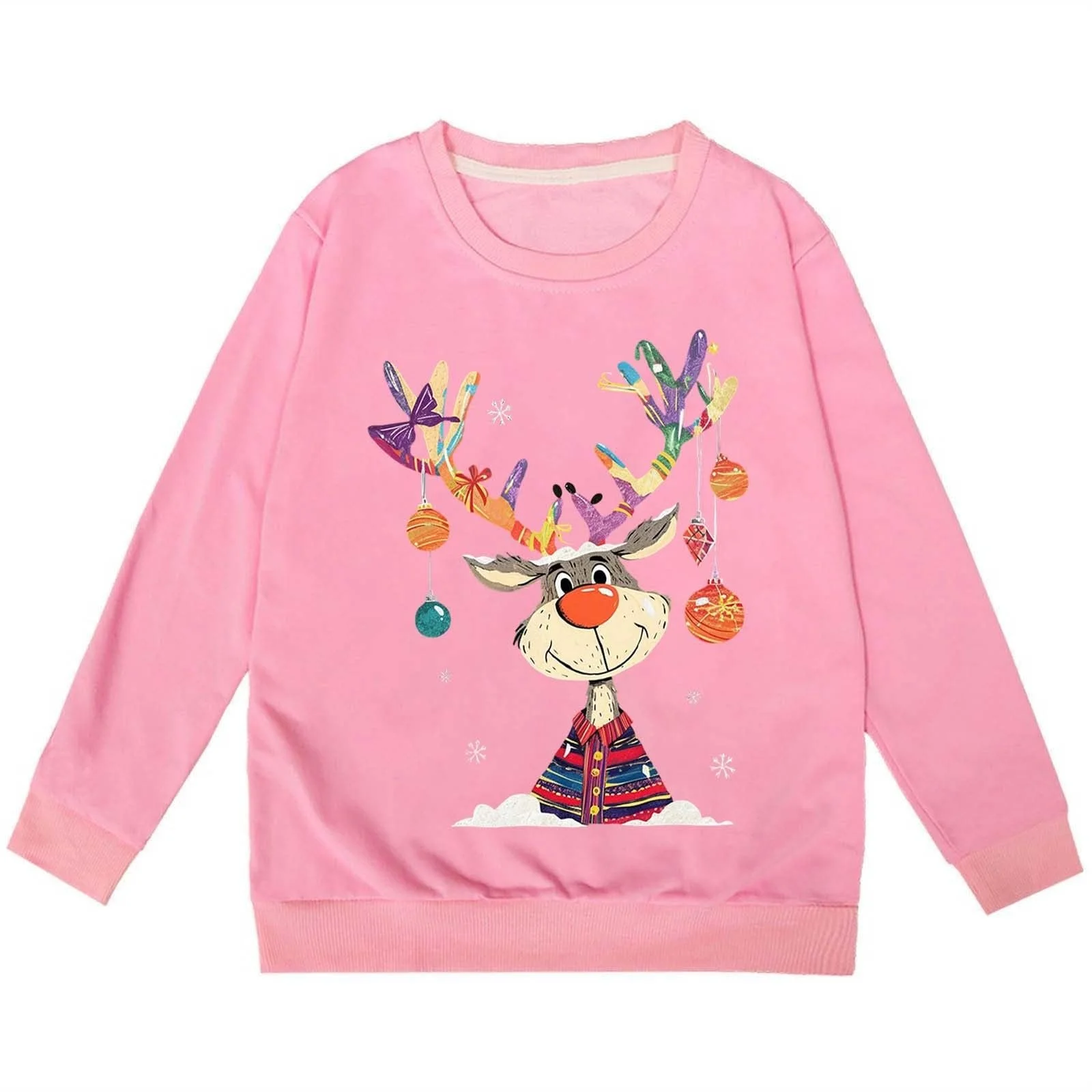 Свитшот для девочек Bedrucktes Sweatshirt Mit Rundhalsausschnitt, с длинными рукавами, мягкий, повседневный, для праздничного сезона, фото №2