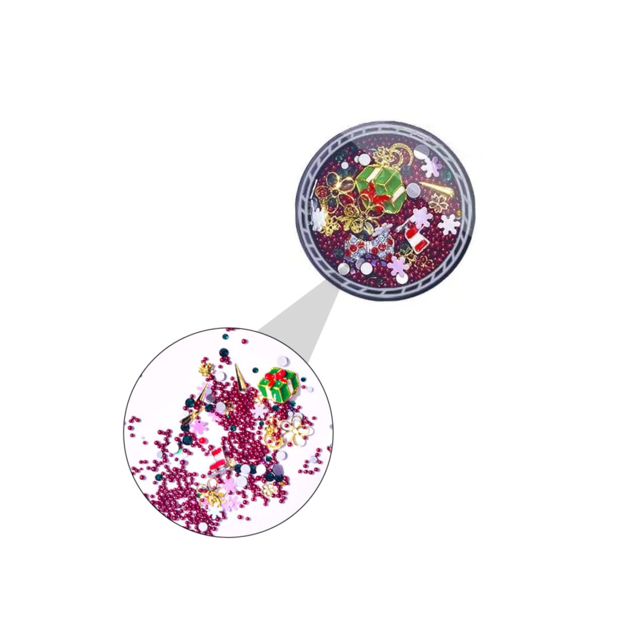 Стрази для нігтів Різдвяні FRCOLOR, кристали, різдвяний дизайн, фото №7