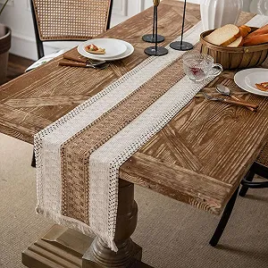 Купити Ранер Macrame Boho Jute Tassels 30 x 274 см бежева - Фото 1 Ранер Macrame Boho Jute Tassels 30 x 274 см бежева - Фото 1