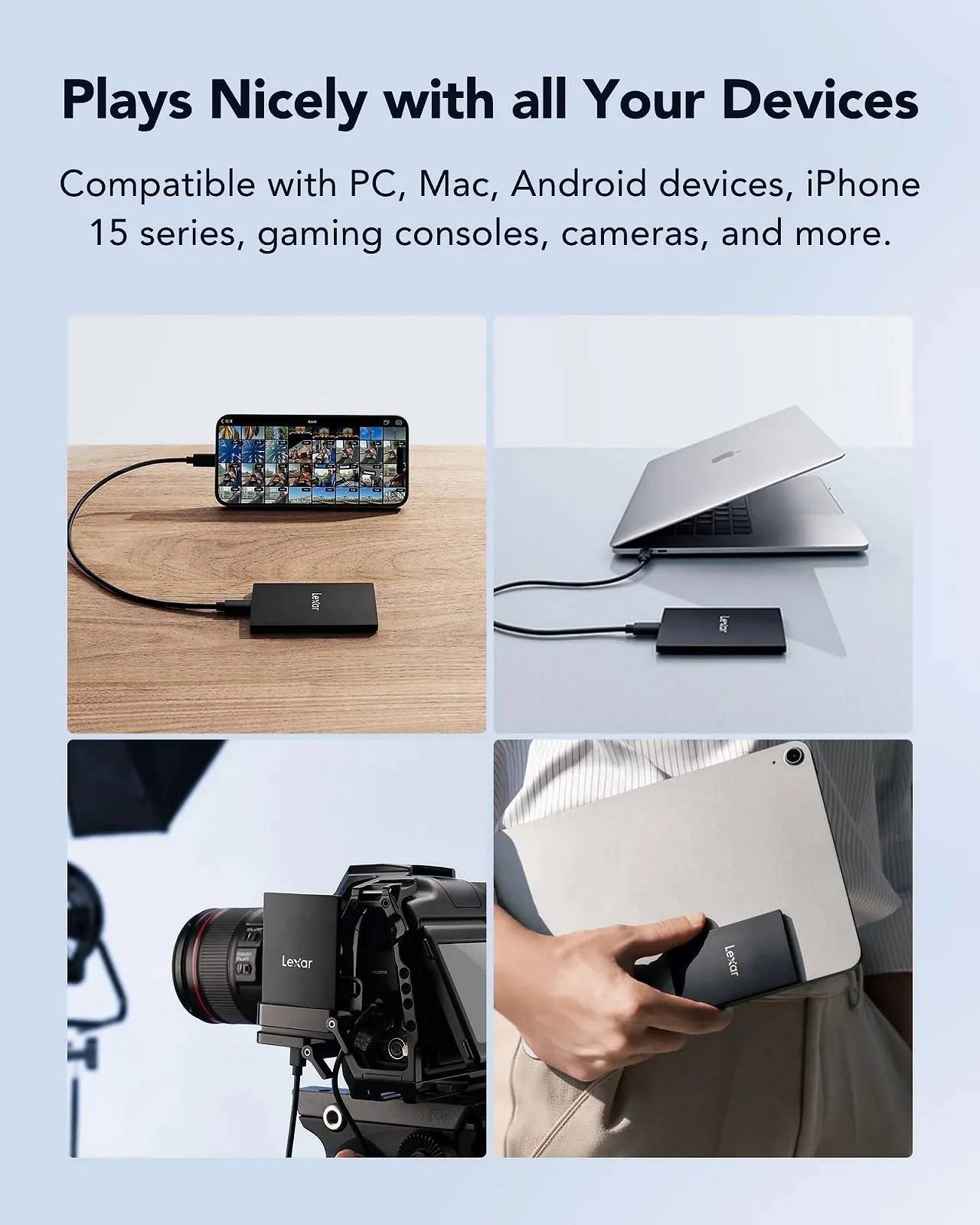 Внешний SSD Lexar SL500 1 ТБ USB 3.2 Gen 2x2 Portable SSD, фото №5 Внешний SSD Lexar SL500 1 ТБ USB 3.2 Gen 2x2 Portable SSD, фото №5