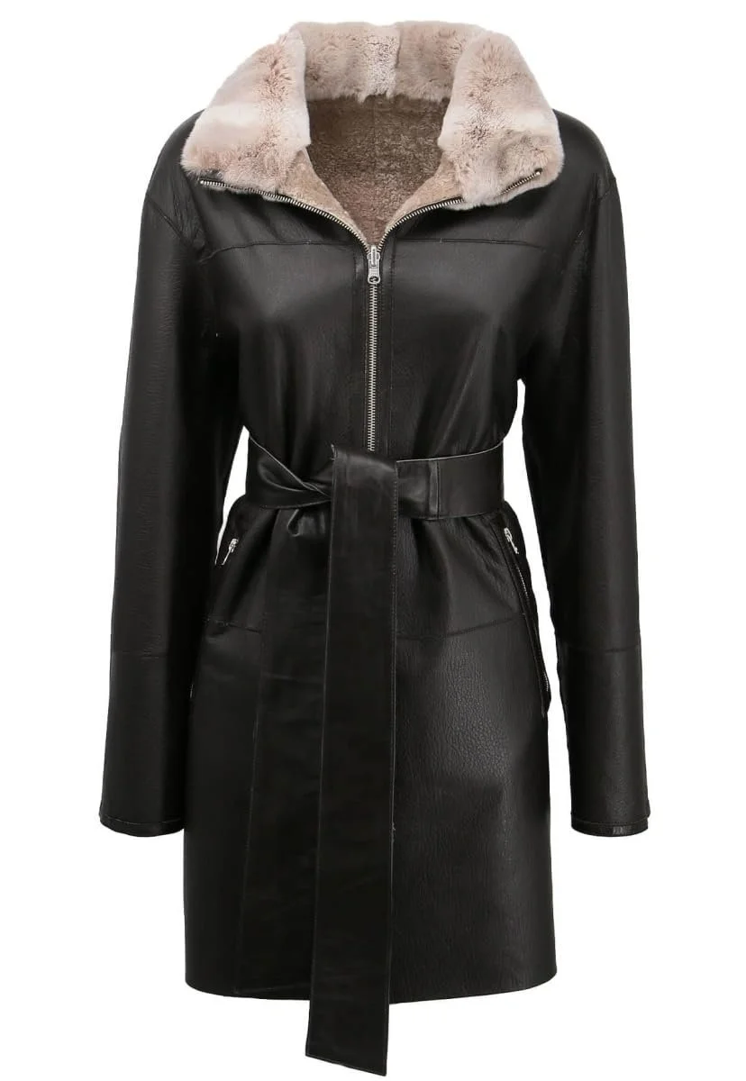 Кожаное пальто из овчины Merino Двустороннее, фото №5 Кожаное пальто из овчины Merino Двустороннее, фото №5