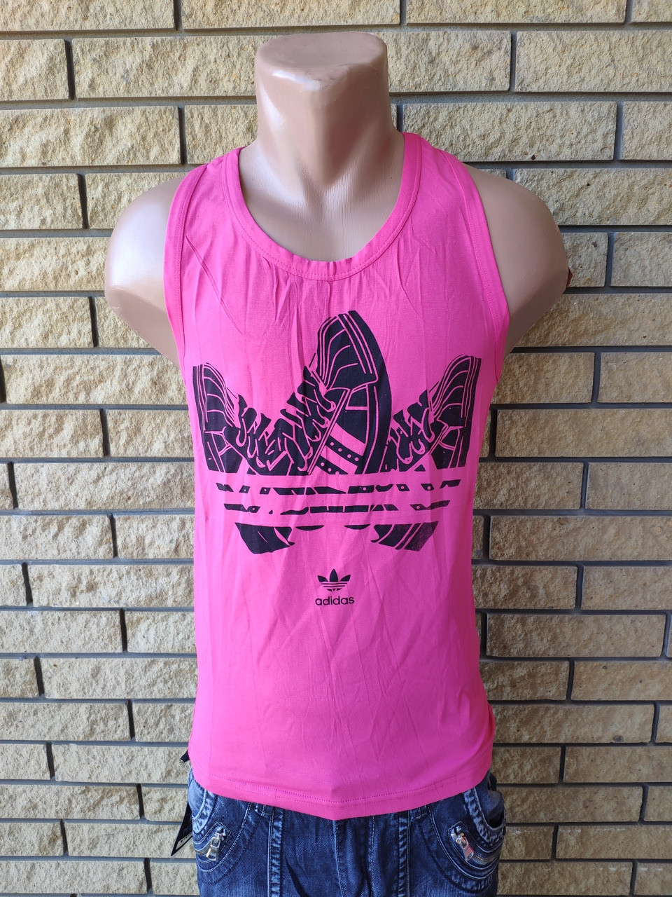 Футболка майка-борцовка мужская брендовая ADIDAS Турция, фото №1