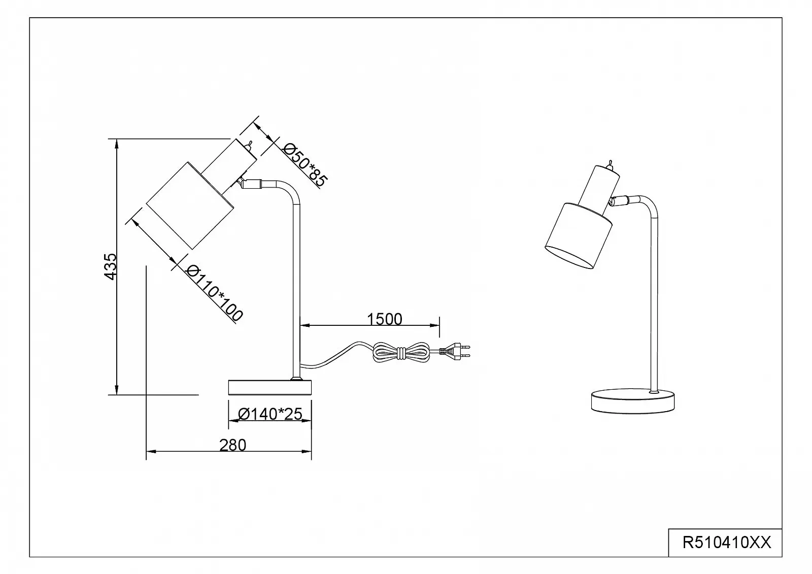 Настільна лампа Reality Leuchten Adam R51041080 Метал Чорний/Золотистий матовий E27, фото №5