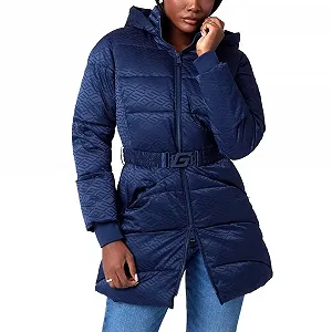 Пухова жіноча куртка з поясом Guess / S / Синя - Фото 1