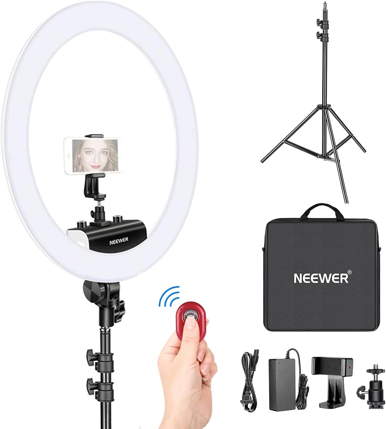Кільцева LED лампа 18" NEEWER RL-18 (RP18) / 3200-5600K / Регулювання яскравості / Bluetooth / Чорна, фото №1