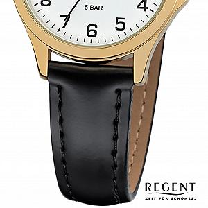 Аналоговые часы Regent Miyota 2035 Женские Золото-Коричневый Ремешок synthetic.ua - Фото 1