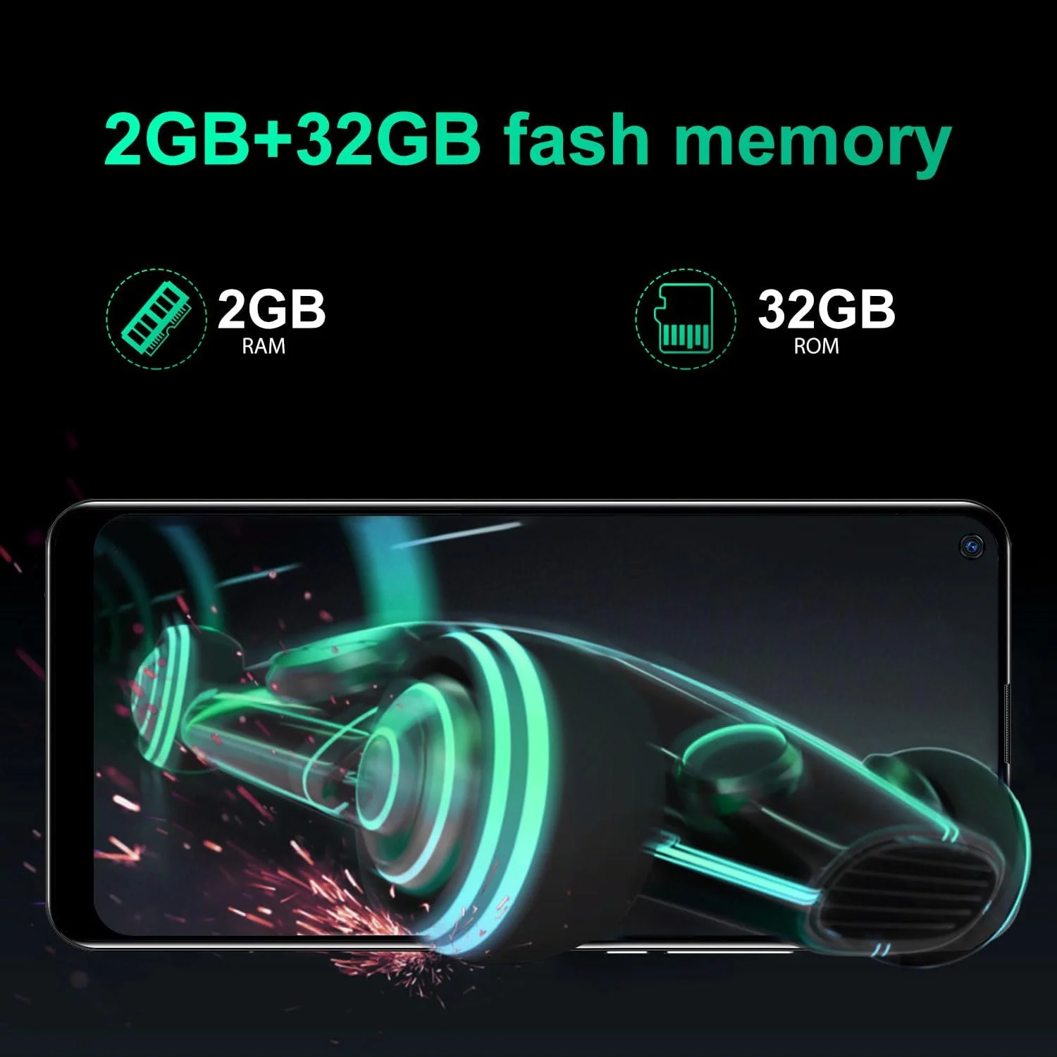 Смартфон Unlock Phone 6.56 дюйма 2 GB RAM 32 GB ROM 3G 4-Core Темний, фото №4