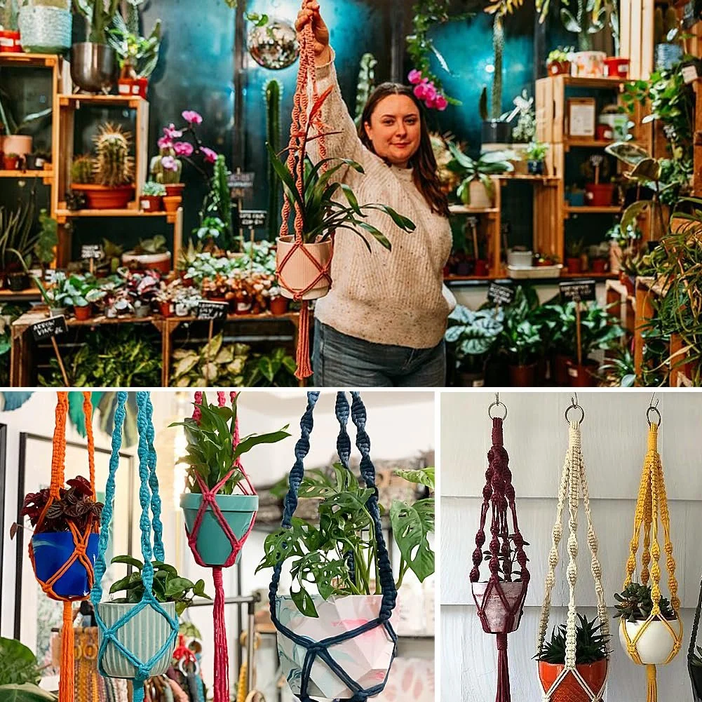 Набір для макраме Suo Long для дорослих 4 підвіси для рослин шнур 4 мм аксесуари інструкція для початківців, фото №8 Набір для макраме Suo Long для дорослих 4 підвіси для рослин шнур 4 мм аксесуари інструкція для початківців, фото №8