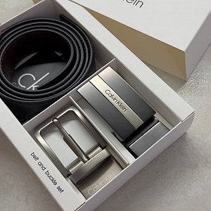 Ремінь Кельвін Кляйн подарунковий набір шкіряний з двома пряжками Calvin Klein - Фото 1