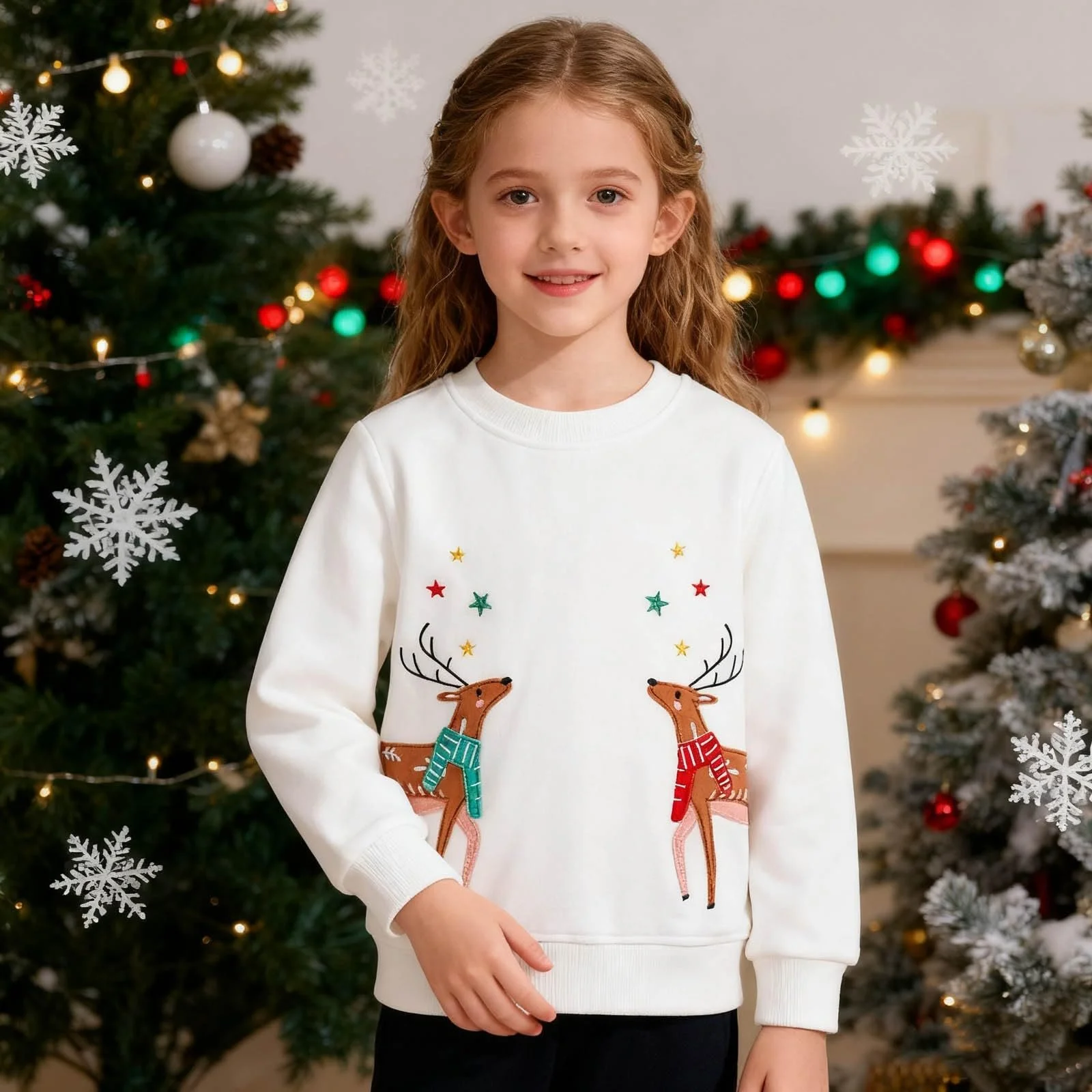 Світшот Зимовий, святковий з вишивкою оленя, фото №3