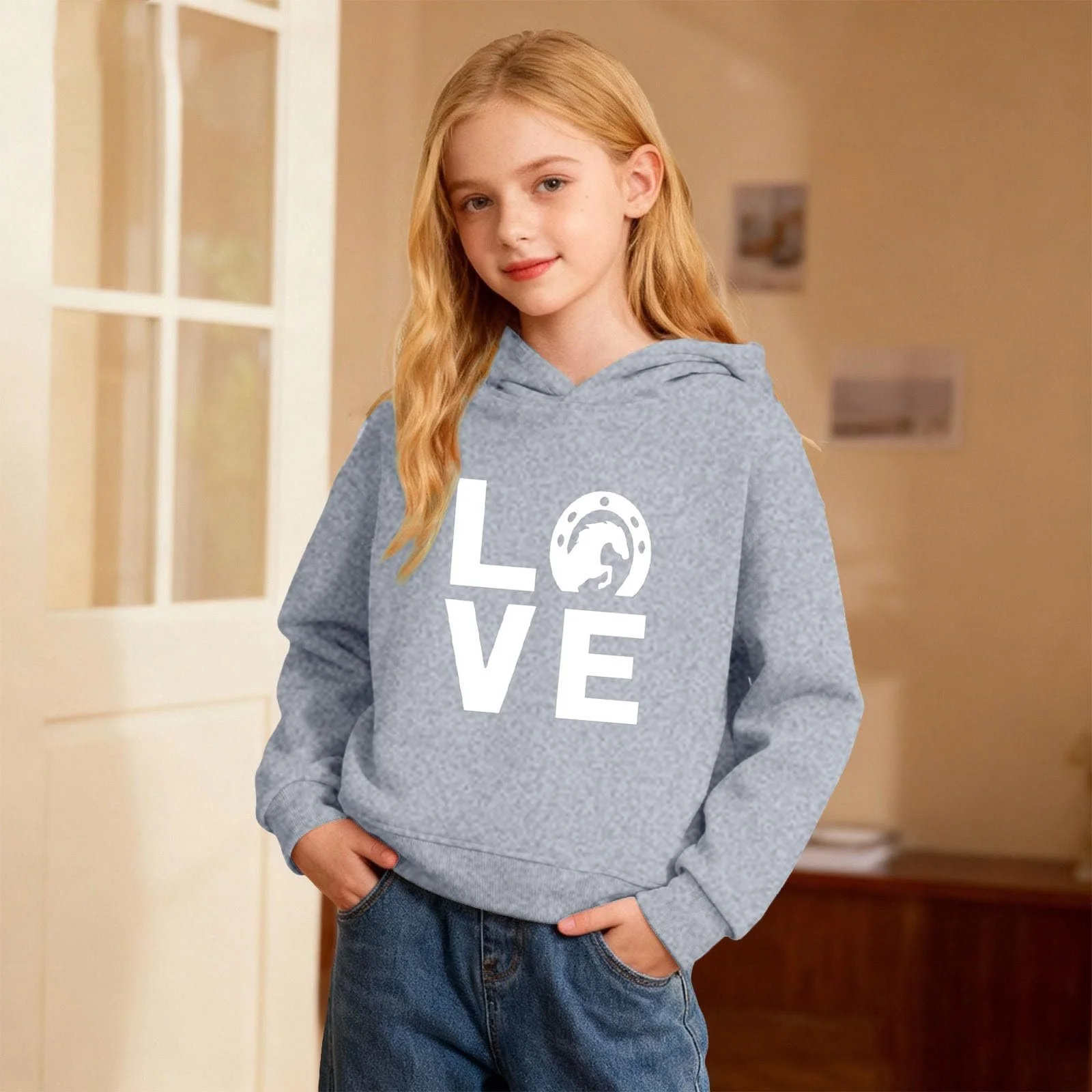 Пуловер Хлопок Детский Однотонный Свитшот Карманы Мешковатые Спортивные Толстовки Теплая Куртка с Капюшоном Детская Толстовка с Капюшоном Карманы Мешковатые Спортивные Толстовки, фото №3