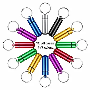 Портативний контейнер для таблеток з алюмінієвого сплаву з брелоком, водонепроникний, герметичний, для вулиці, подорожей, кемпінгу, медицини, 02, One size synthetic.ua - Фото 1