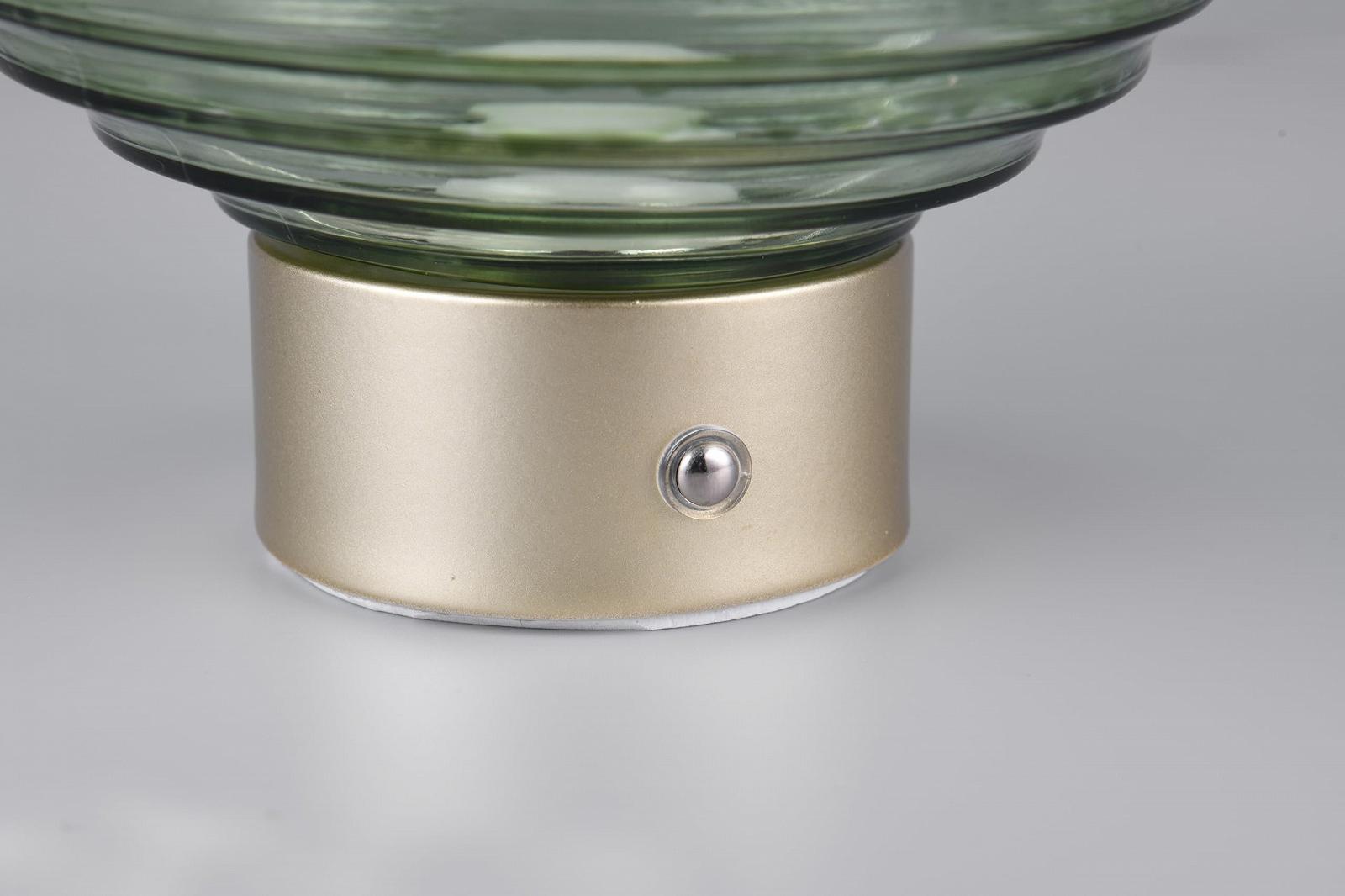 Настільна лампа Reality Leuchten Earl R57771115 LED акумуляторна латунь матова скло 1.5 Ват 4-рівневий сенсор Зелена, фото №9