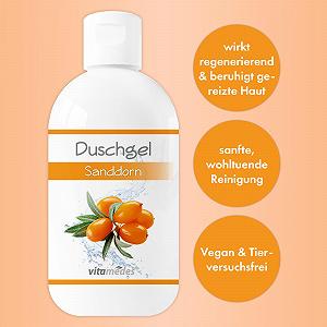 Набір гелів для душу 4 x 250 мл Pomegranate, Aloe Vera, Ocean Breeze, Lime Mint Vegan (Sea Buckthorn) synthetic.ua - Фото 1