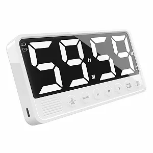 Цифровой кухонный таймер PULIVIA 7.4 дюйма LED экран 6 сигналов 4 уровня громкости Аккумуляторный Белый - Фото 1