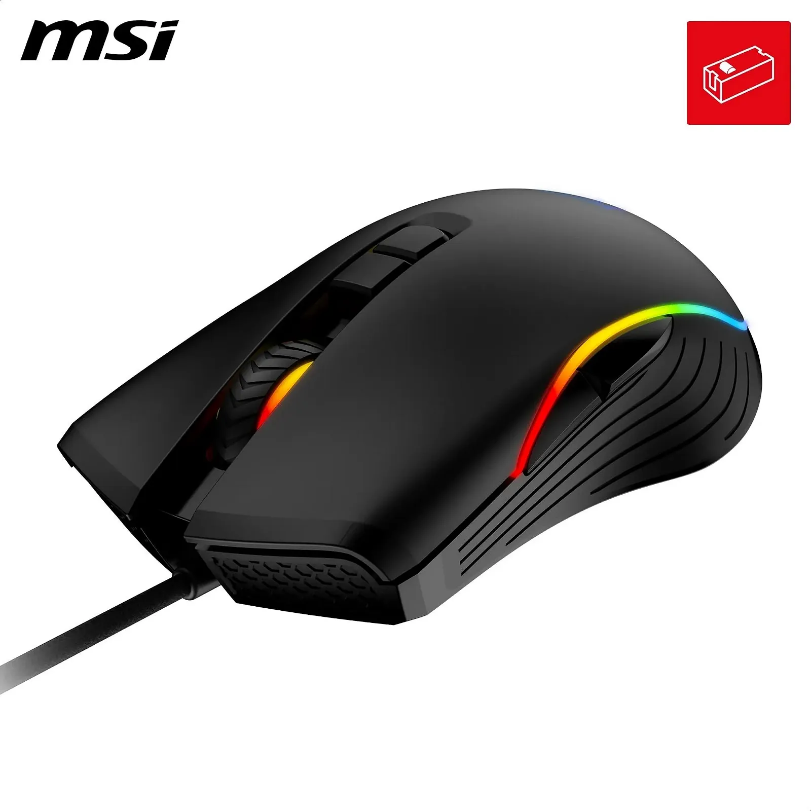 Мышь игровая MSI Forge GM300 - 7200 DPI оптический сенсор, сбалансированная, 10 млн кликов, 7 кнопок, 8 мс задержка, RGB LED, 118 г - проводная, фото №2