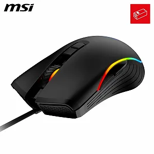 Мышь игровая MSI Forge GM300 - 7200 DPI оптический сенсор, сбалансированная, 10 млн кликов, 7 кнопок, 8 мс задержка, RGB LED, 118 г - проводная synthetic.ua - Фото 1