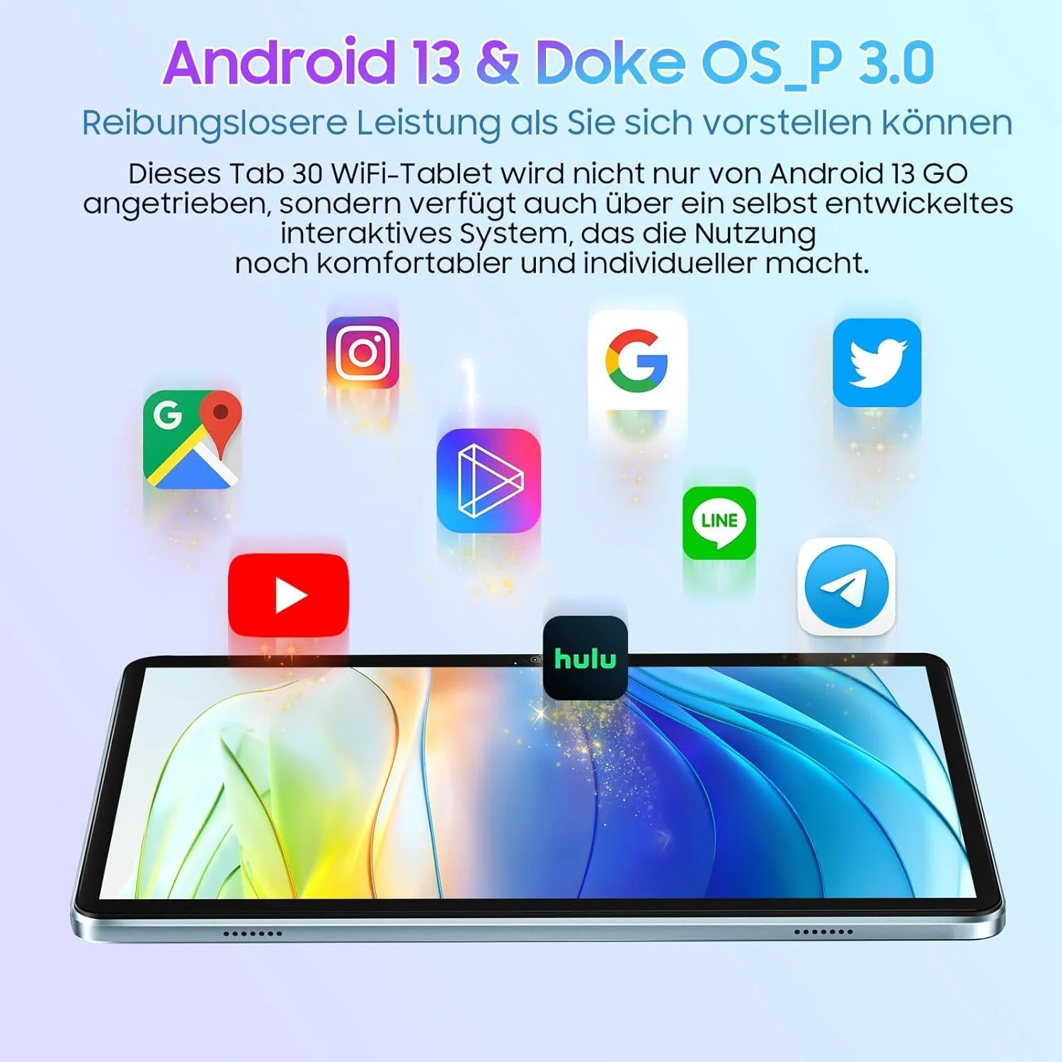 Планшет 10.1" Blackview Tab 30 Wi-Fi 2+4/64Gb 8 ядер Android 13 5100 mAh Блакитний, фото №2