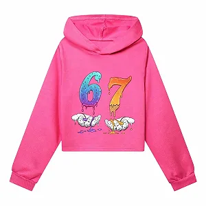 Худи 67 Meme Y2K с длинным рукавом и принтом 67, повседневные свитшоты для активного отдыха, модные худи для девочек и мальчиков - Фото 1