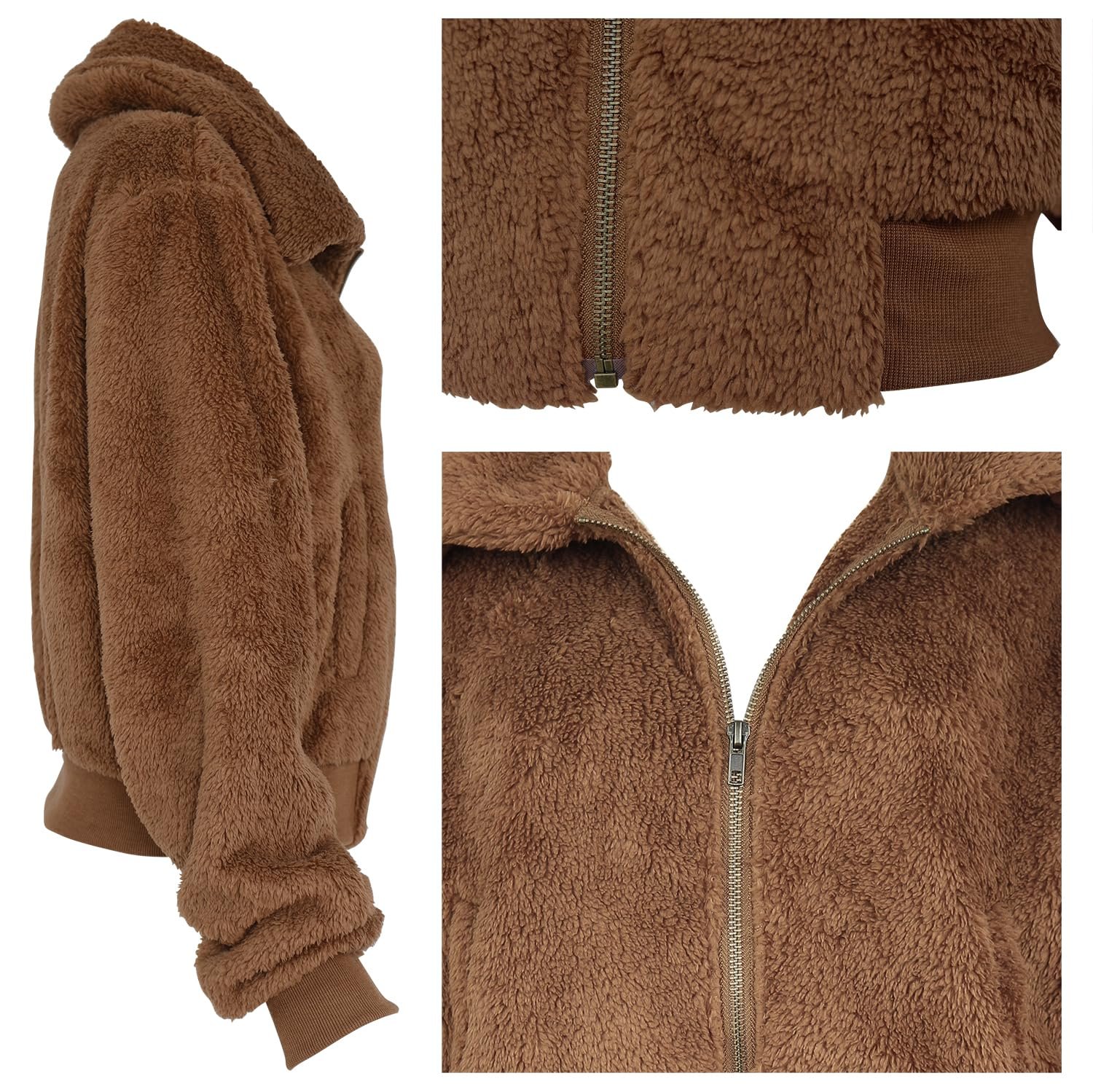 Пальто FANCYINN Жіноча зимова Teddy з лацканами, фото №6