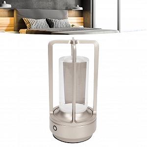 Настільна лампа Сенсорна Бездротова Кришталевий абажур 3 колірні температури USB LED Срібляста - Фото 1