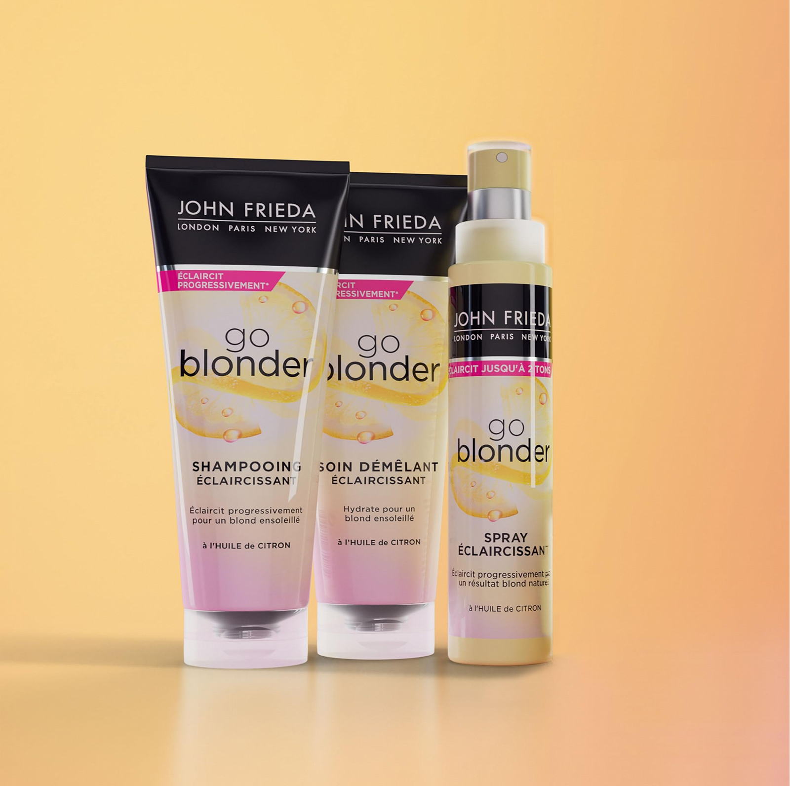 Набор для светлых волос JOHN FRIEDA Go Blonder / Шампунь / Кондиционер / Спрей, фото №1 Набор для светлых волос JOHN FRIEDA Go Blonder / Шампунь / Кондиционер / Спрей, фото №1