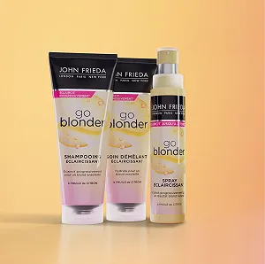 Набор для светлых волос JOHN FRIEDA Go Blonder / Шампунь / Кондиционер / Спрей - Фото 1