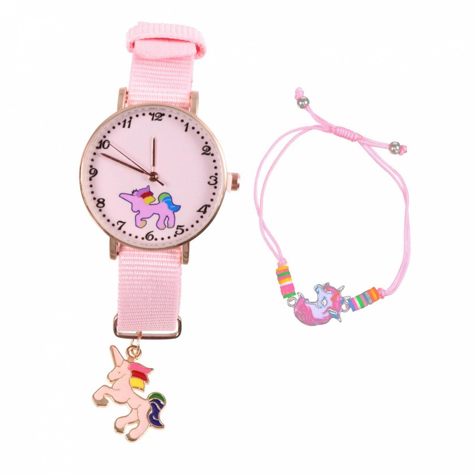 Часы LIFKOME Unicorn для девочек, с браслетом Unicorn, кварцевые часы, наручные часы, аксессуары, розовый, фото №1