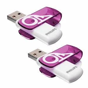 Купити USB-флеш-накопичувач Philips Vivid Edition High Speed 2.0 2X 64 ГБ Swivel Cap White/Purple - Фото 1 USB-флеш-накопичувач Philips Vivid Edition High Speed 2.0 2X 64 ГБ Swivel Cap White/Purple - Фото 1