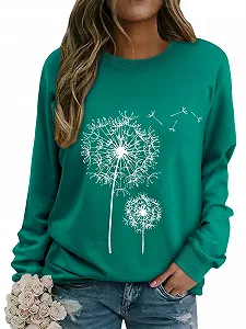 Толстовка Dresswel Женская Одуванчик С длинными рукавами с принтом одуванчика Осенне-зимняя блузка Топ - Фото 1