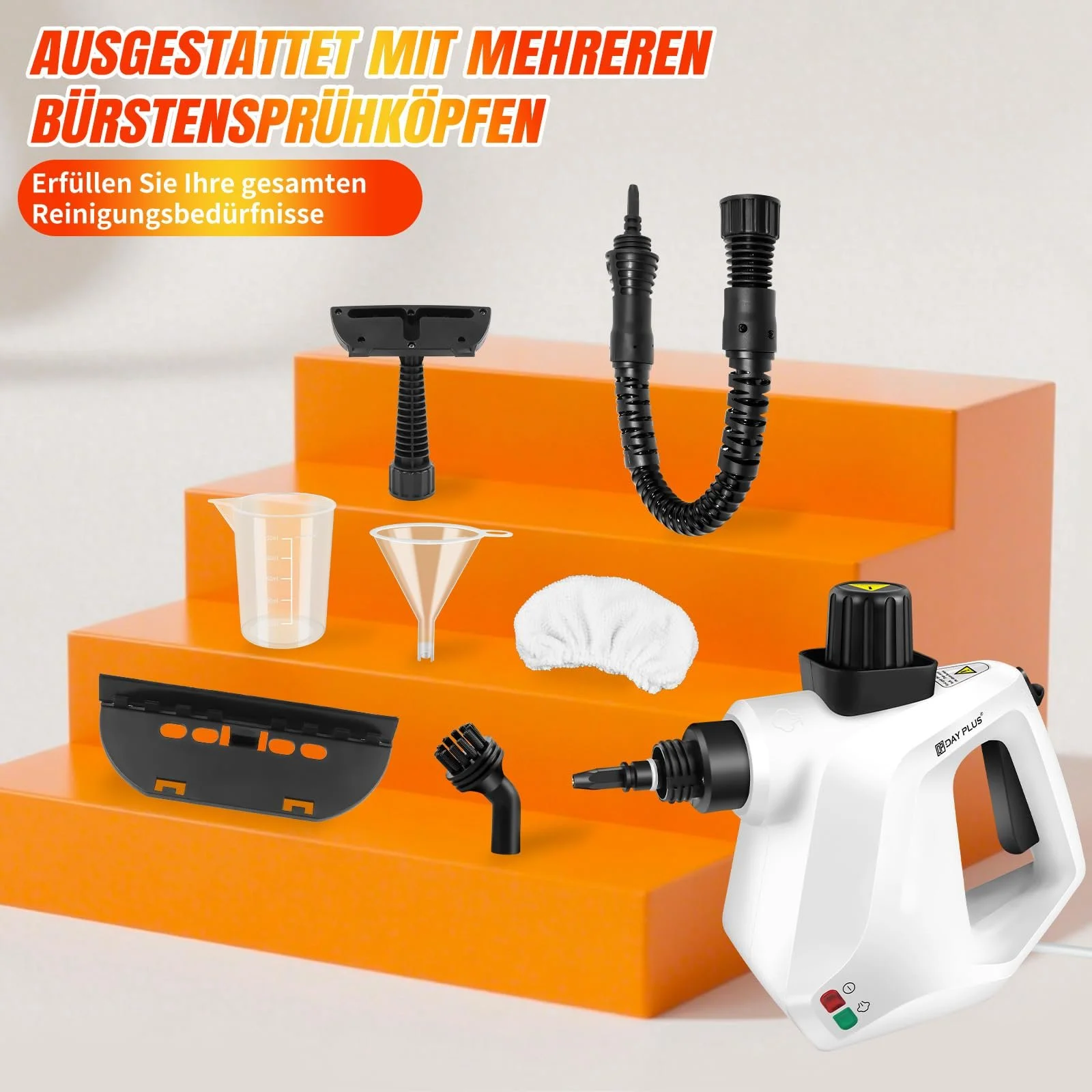 Пароочиститель высокого давления 3800 W 400 ml 7 аксессуаров IPX4 для автомобиля и дома, фото №5 Пароочиститель высокого давления 3800 W 400 ml 7 аксессуаров IPX4 для автомобиля и дома, фото №5