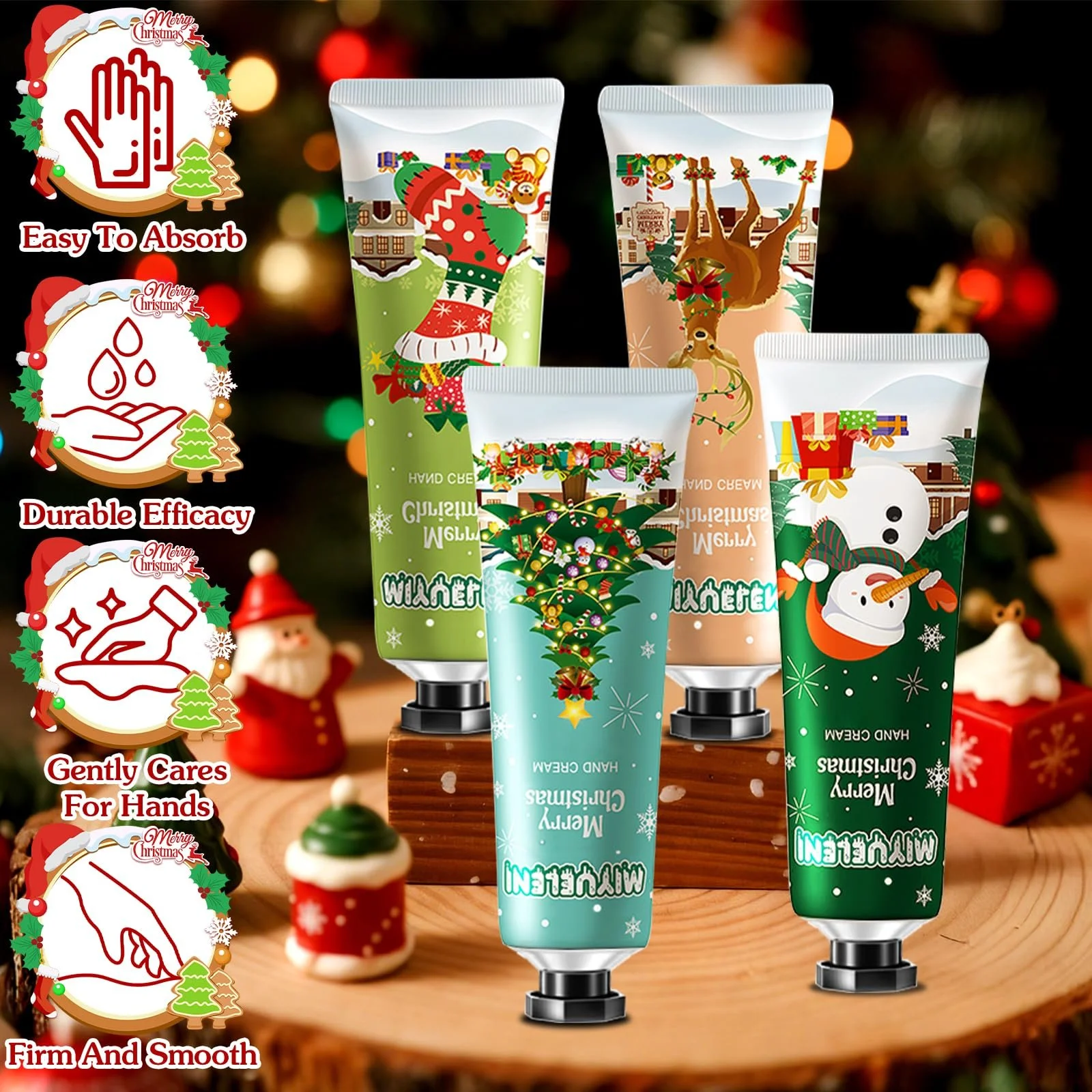 Набір міні-кремів для рук, 15 штук, Різдвяний, для потрісканих рук, фото №5