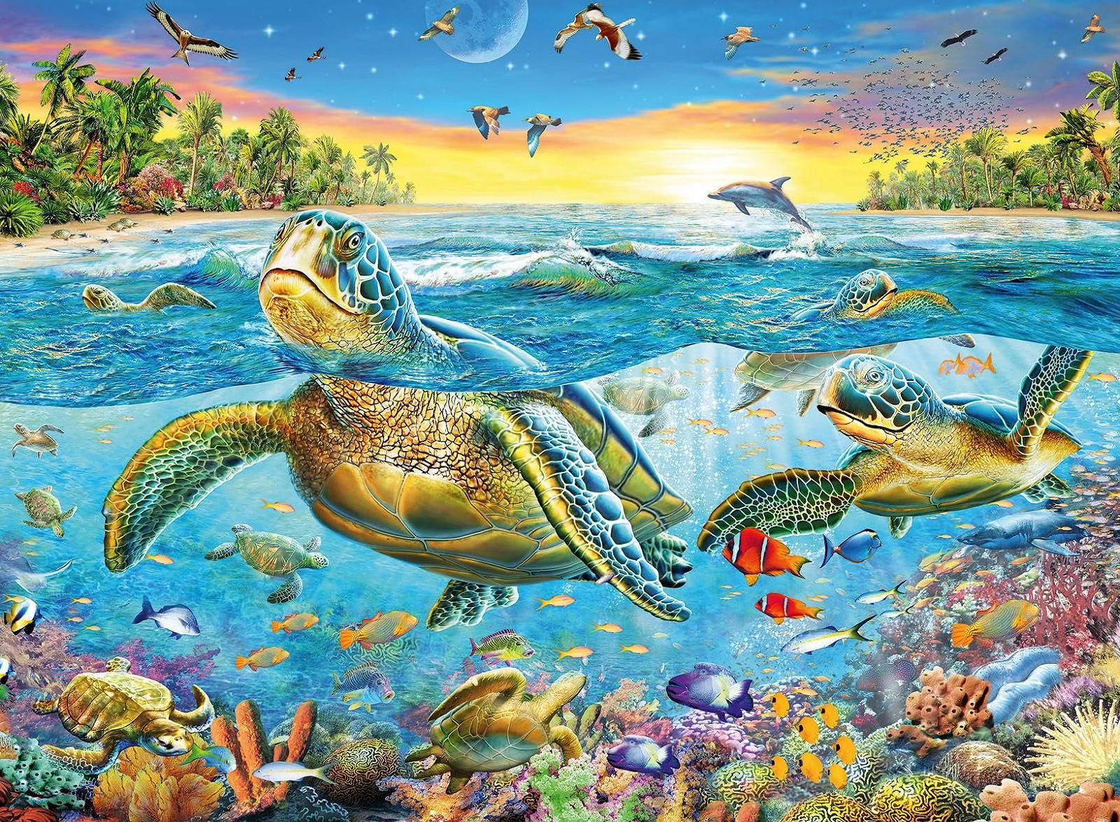 Пазл Ravensburger 12942 Fish Sea Turtles 100 элементов XXL разноцветный, фото №1